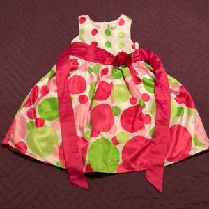 Rare Too! Sz5 Dress Polka Dot with flower accent